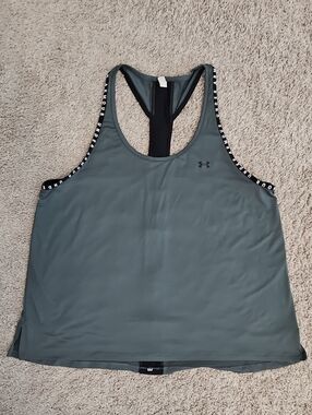Under Armour Women’s Racerback Tank — Charcoal Gray with Black Trim